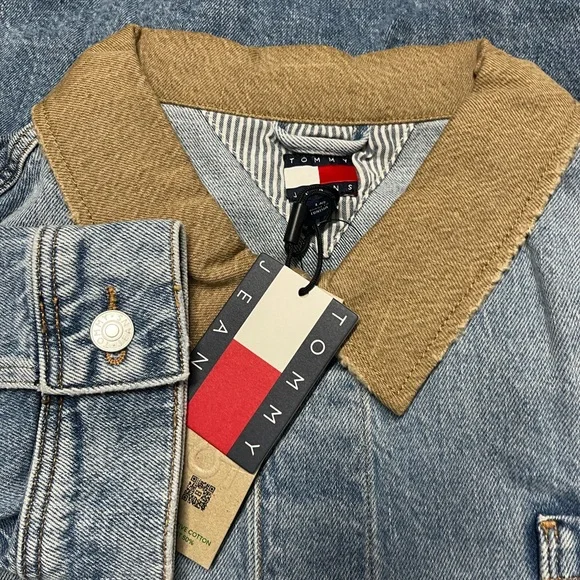 Tommy Hilfiger Vintage Rétro Denim Crest Chore Jacket Mens L NWT - Picture 7 of 7